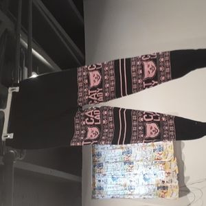 Sourpuss sweater leggings 2XL fair Isle cat lady pink black